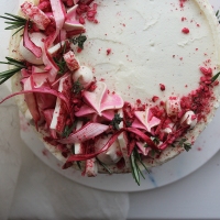 Rhubarb, White Chocolate and Thyme Cake